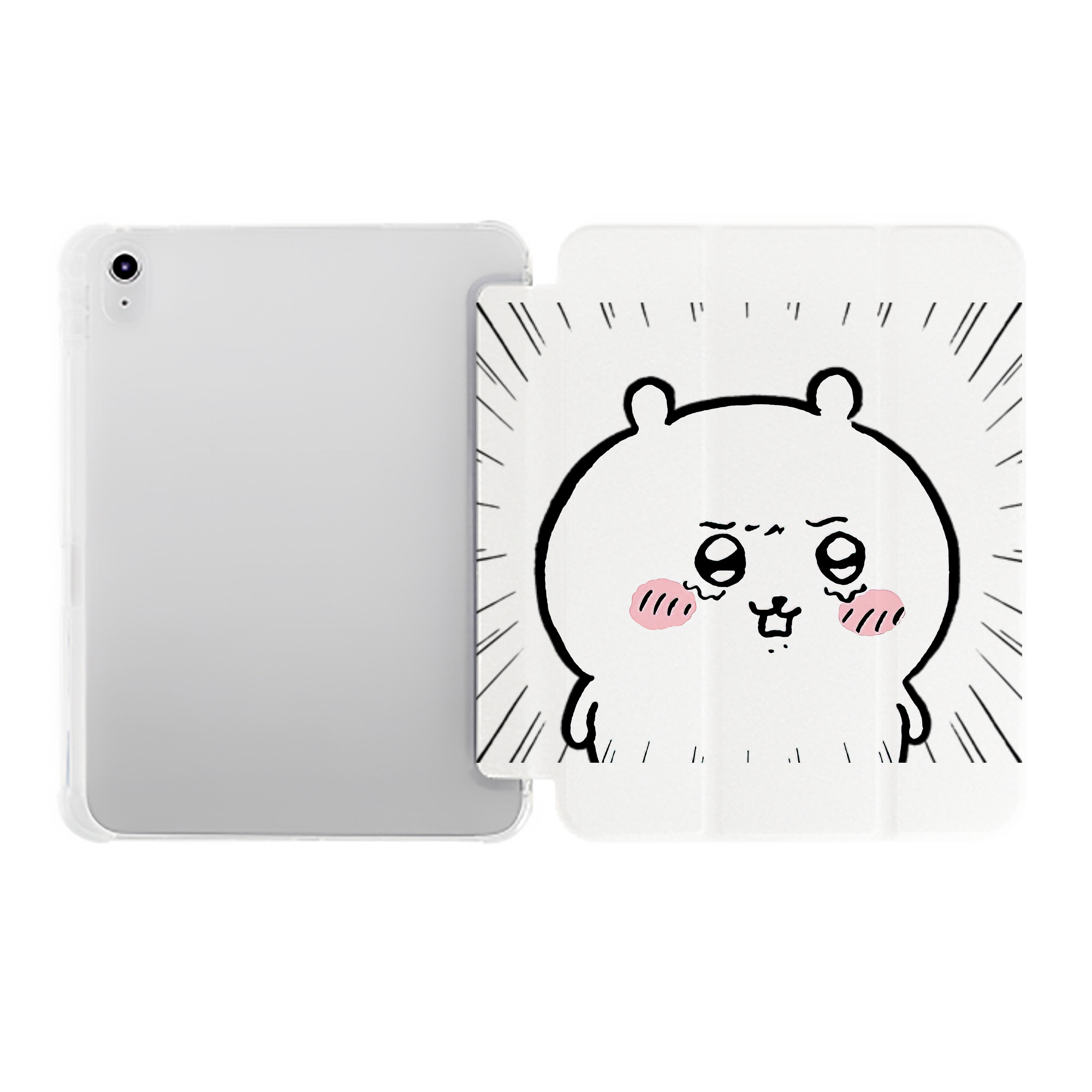 （画像用） ちいかわ ちいかわ Chii-kawa chiikawa IPad ケース ペン収納付き 三つ折りスタンド PUレザー×シリコン 対応機種9.5/10.5/10.9インチ